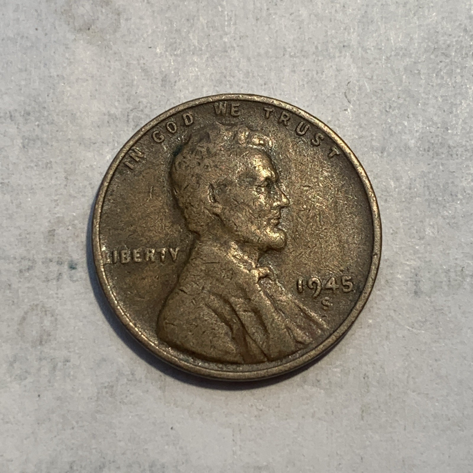 1945 S Lincoln Wheat Penny San Francisco