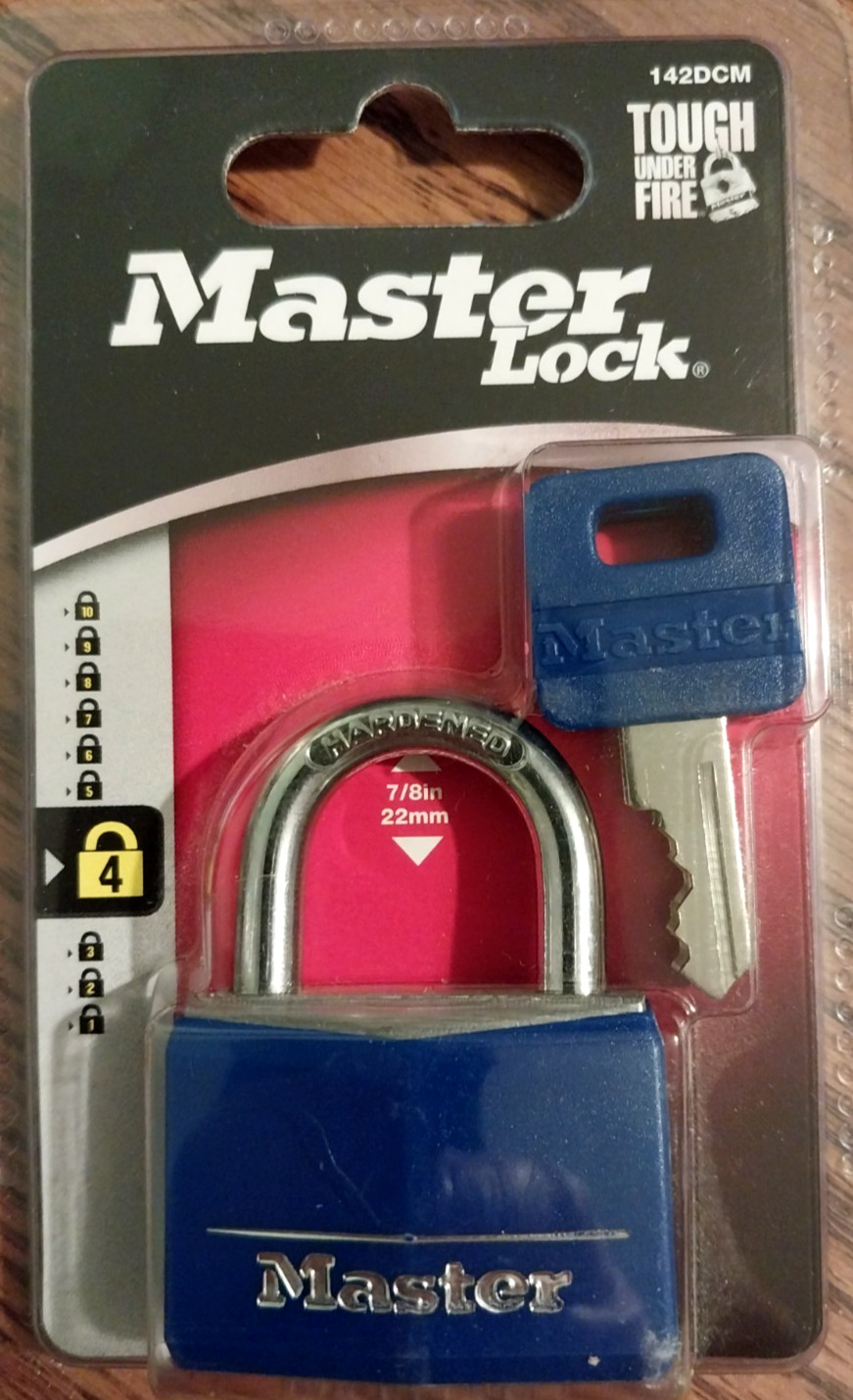 Master Lock Padlock 147DCM - 7/8" - 22mm Tough Under Fire Blue Steel Shank