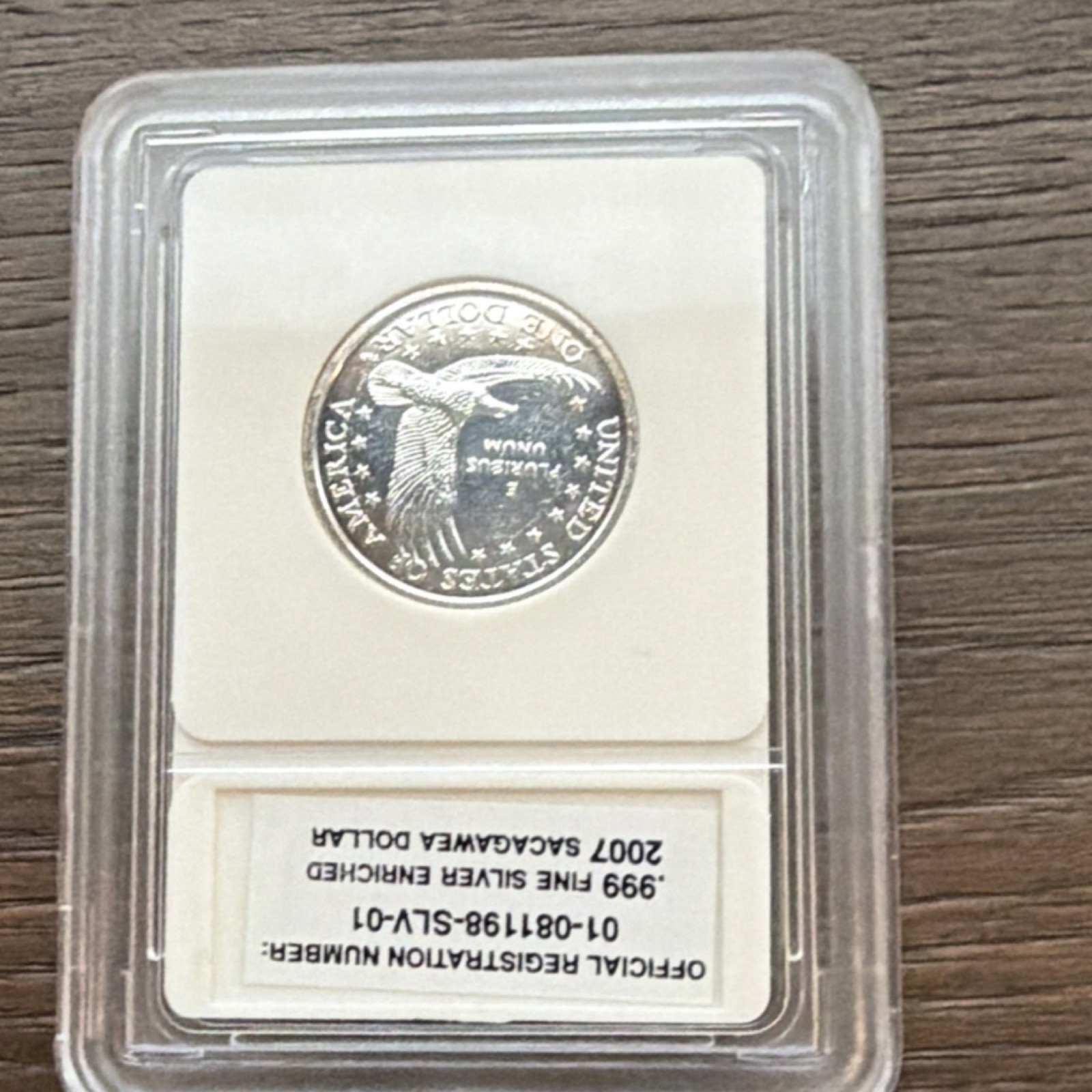 Five (5), 2007 Sacagawea .999 Silver Plated.