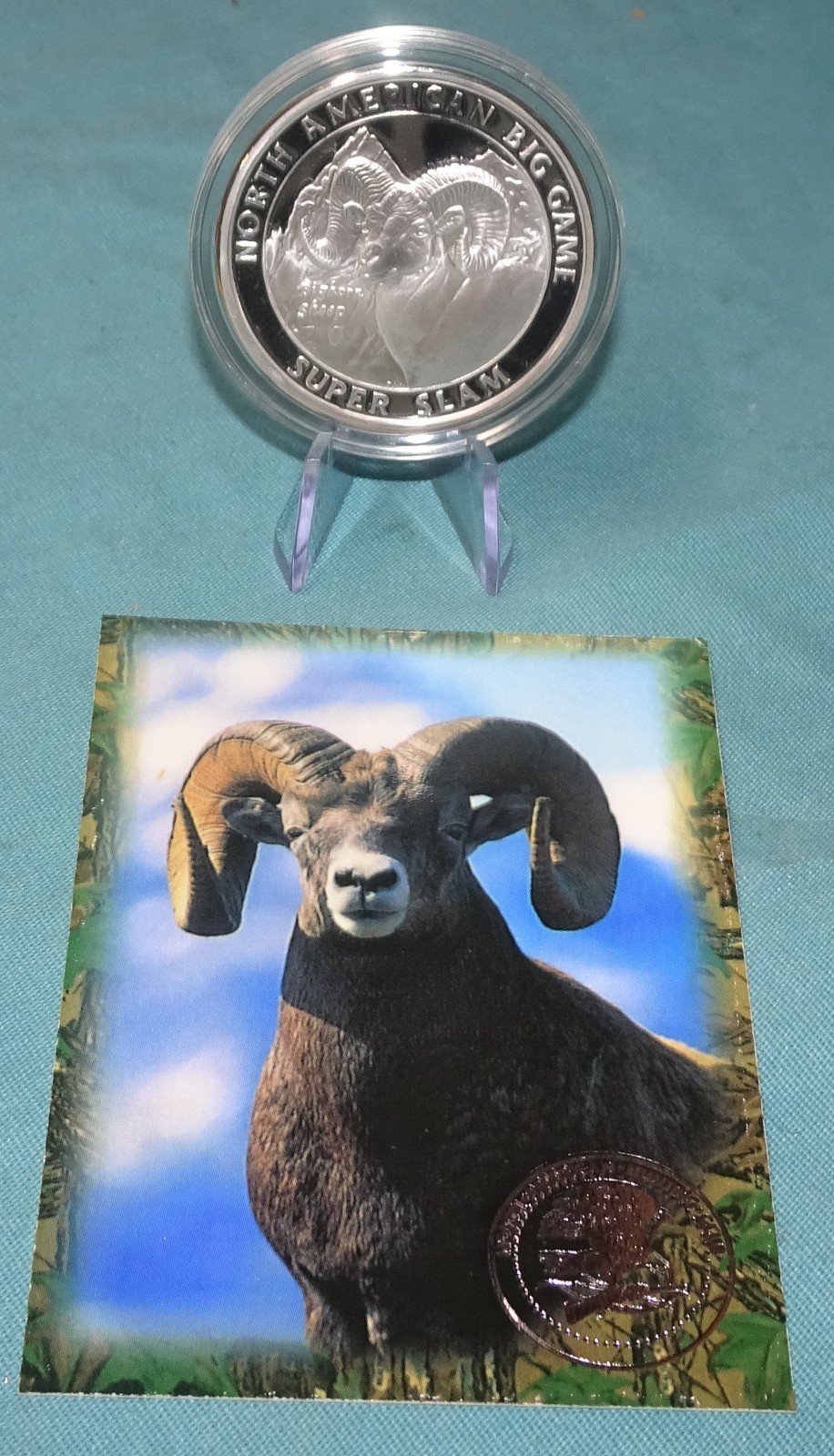 Bighorn Sheep North American Hunting Club Big Game Super Slam Silver Plate Coin