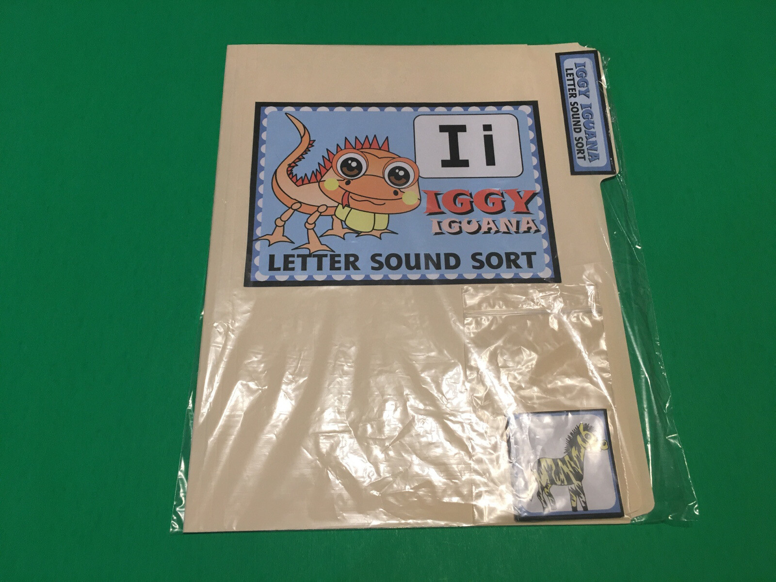 Iggy Iguana - Letter  Ii - DIY File Folder game - Printed / Uncut