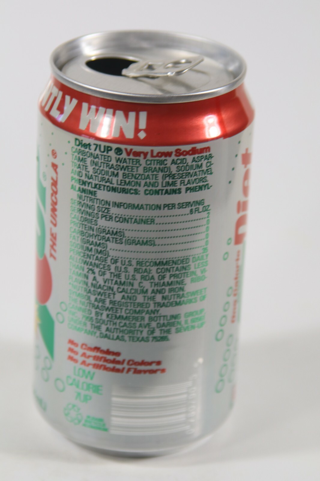Diet 7-Up Soda Can - 12oz Look Inside to Win