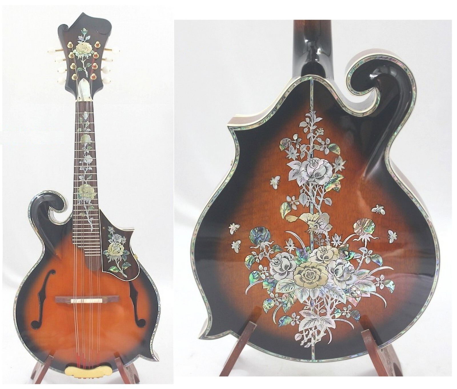 Alulu F5 style Mandolin Solid Mango wood & Spruce top, Rose inlaid, NF5MI60-62