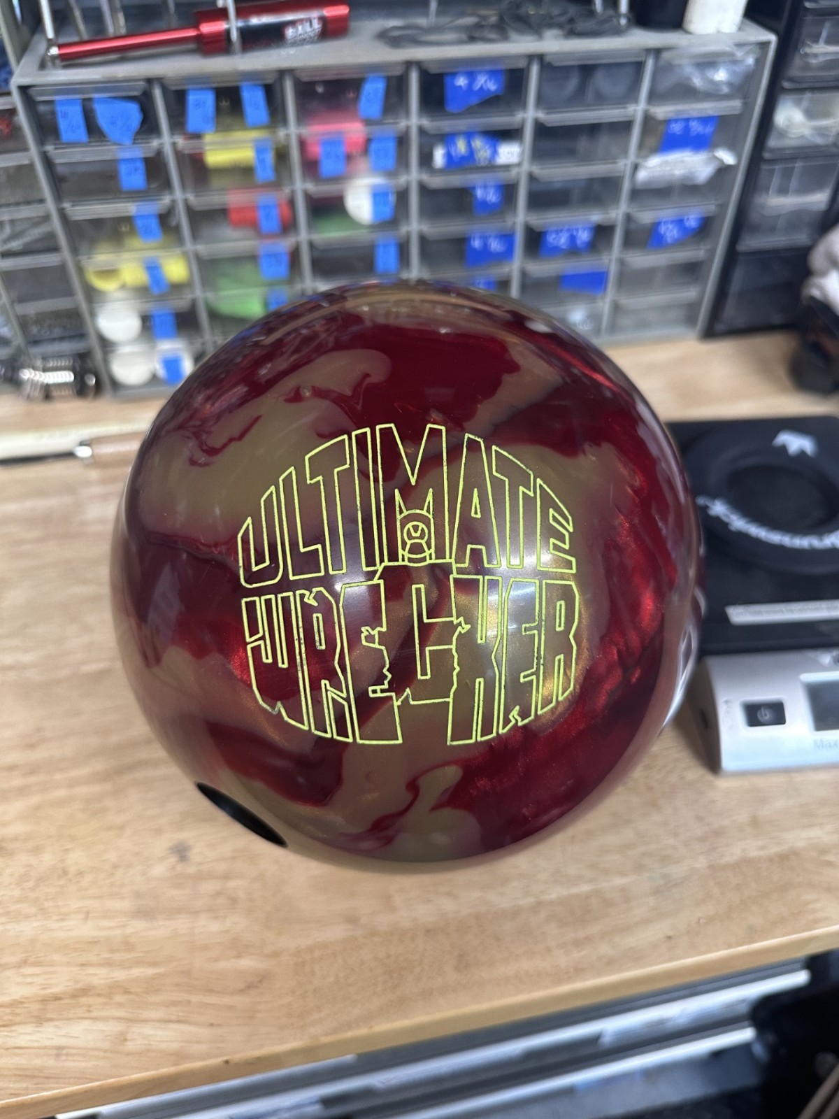 USED - Bowling Ball- 15lb Rotogrip " ULTIMATE WRECKER " DRILLED WEIGHT 14lb 12oz
