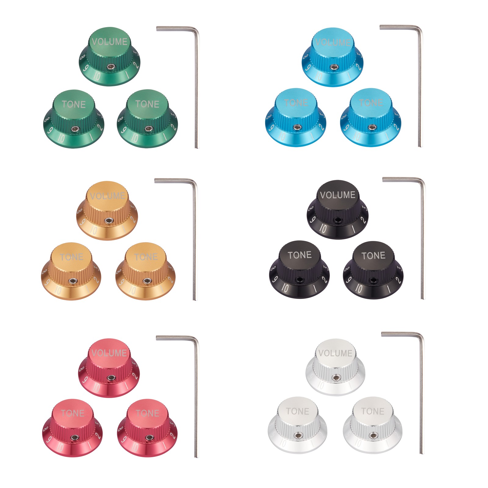 Aluminium Top Hat Bell Knobs Strat Volume Tone for/ST/Ibanez/Yamaha/Les Paul/AMP