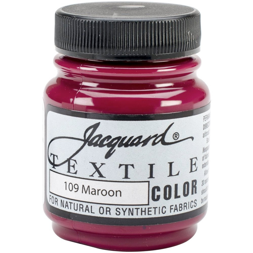 Jacquard Maroon 2.25 Oz Colorfast Fabric Paint Soft Permanent for Clothes