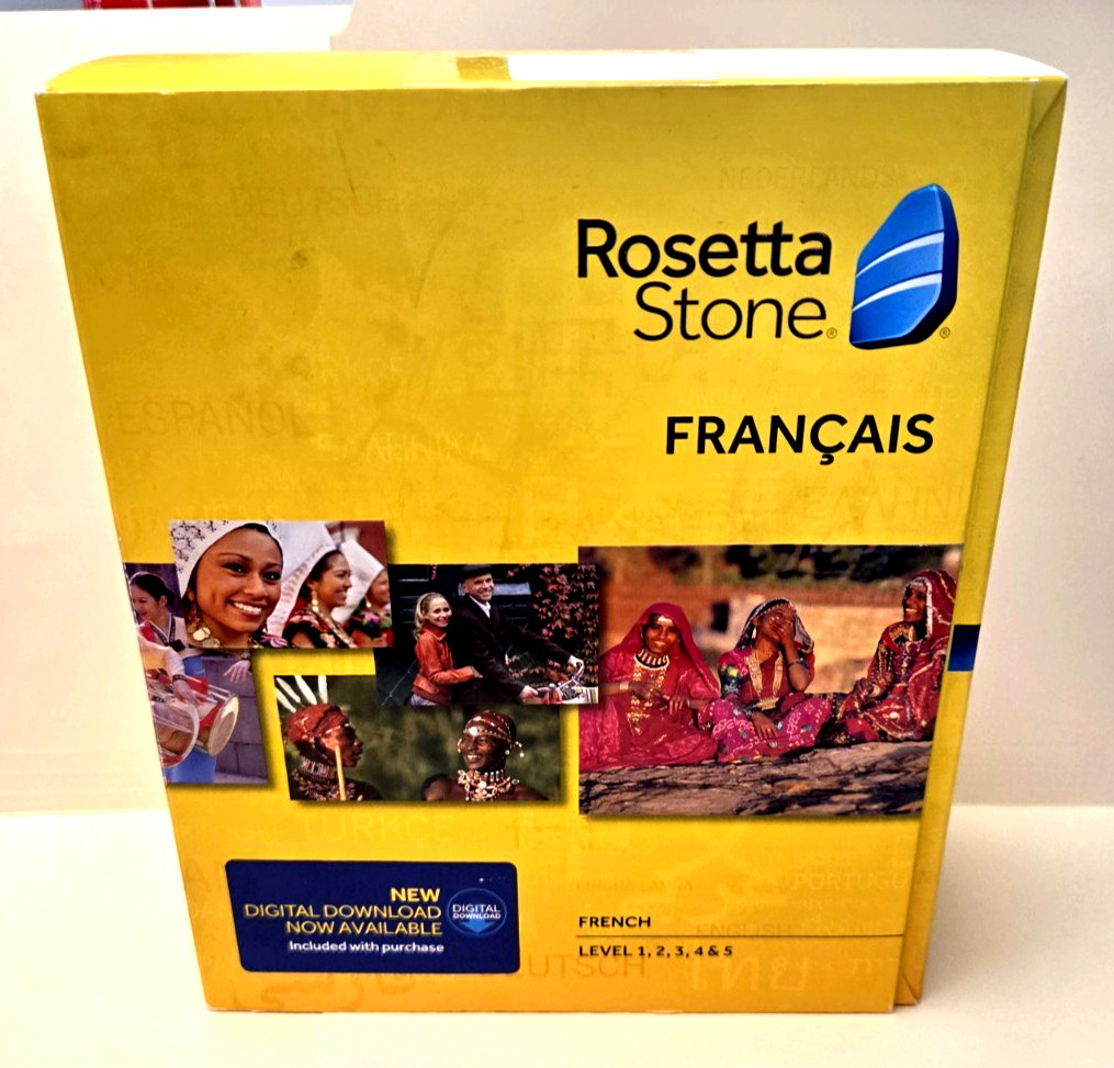 NIB Sealed Rosetta Stone Francais French Language Levels 1-5 Version 4 PC/Mac