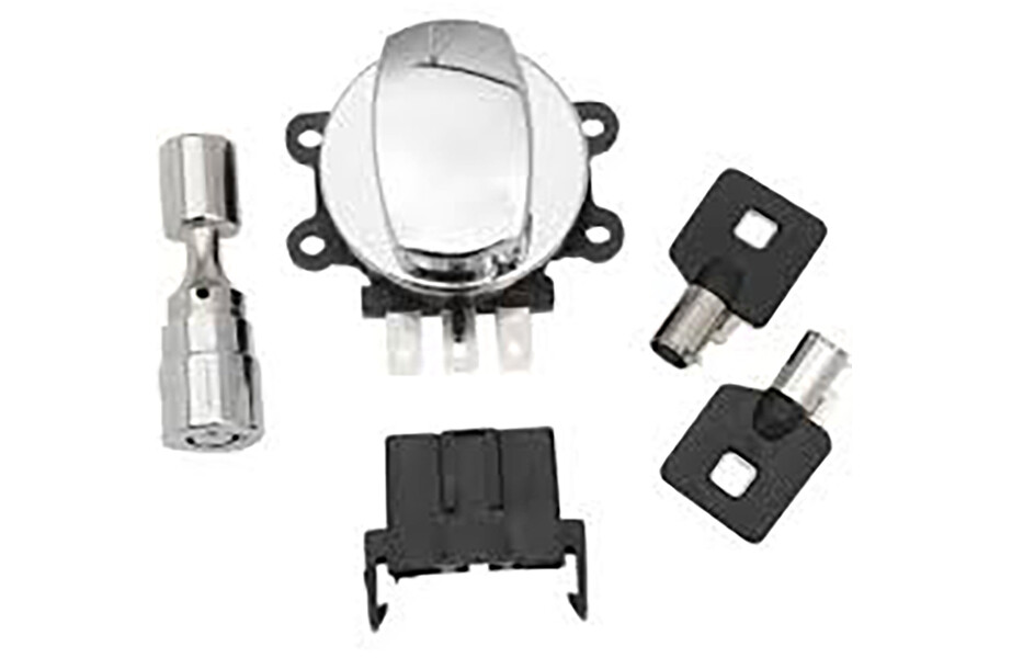 Side Hinge Ignition Switch Chrome with Fork Lock fits Harley Davidson