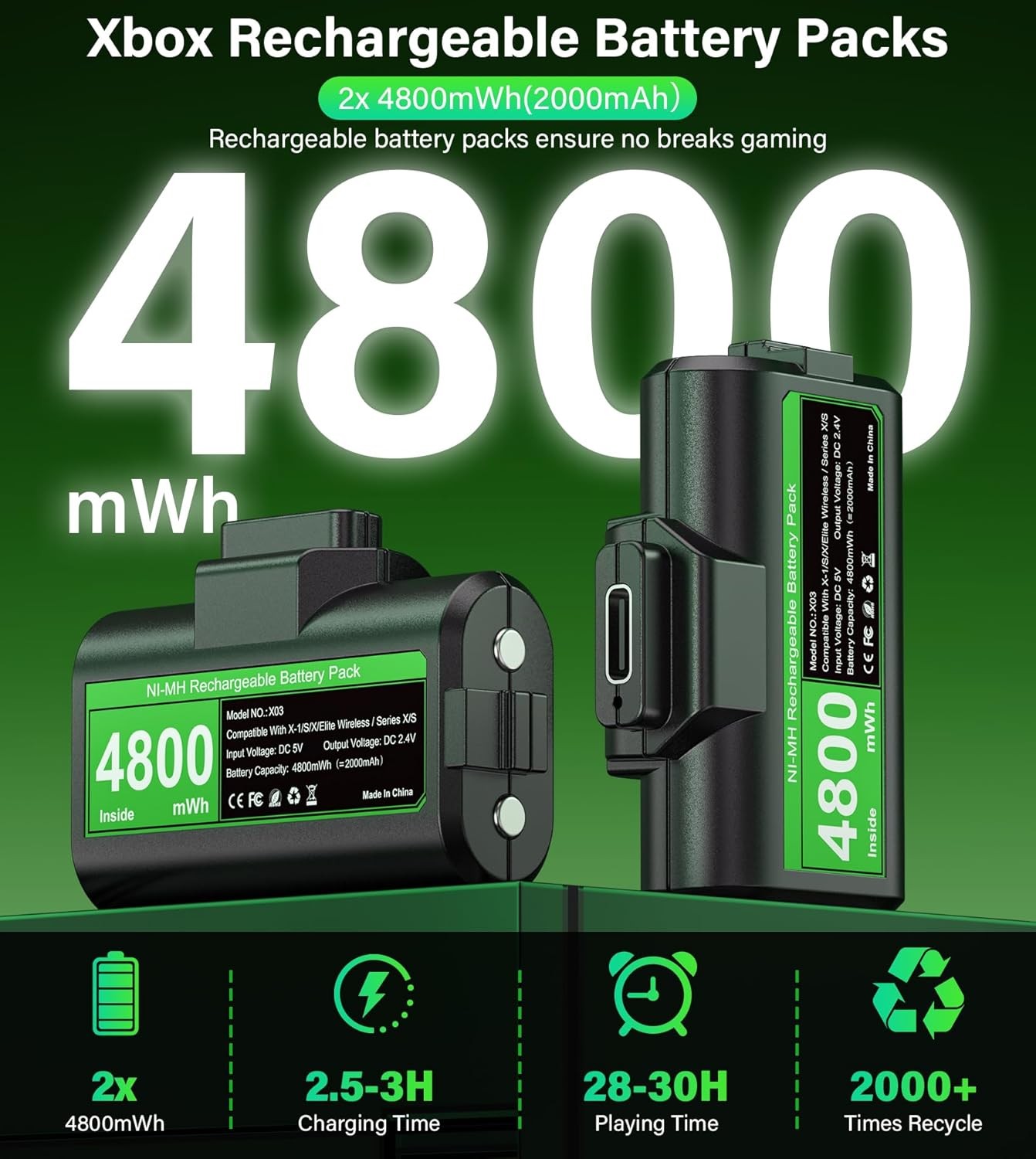 Xbox Rechargeable Battery Pack 2 Pack