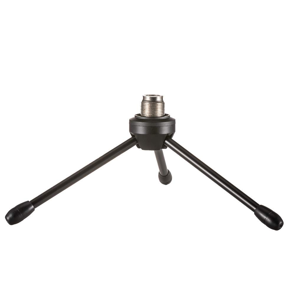LYRCRO Desktop Desk Foldabe Tripod Microphone Stand with Non-slip Black