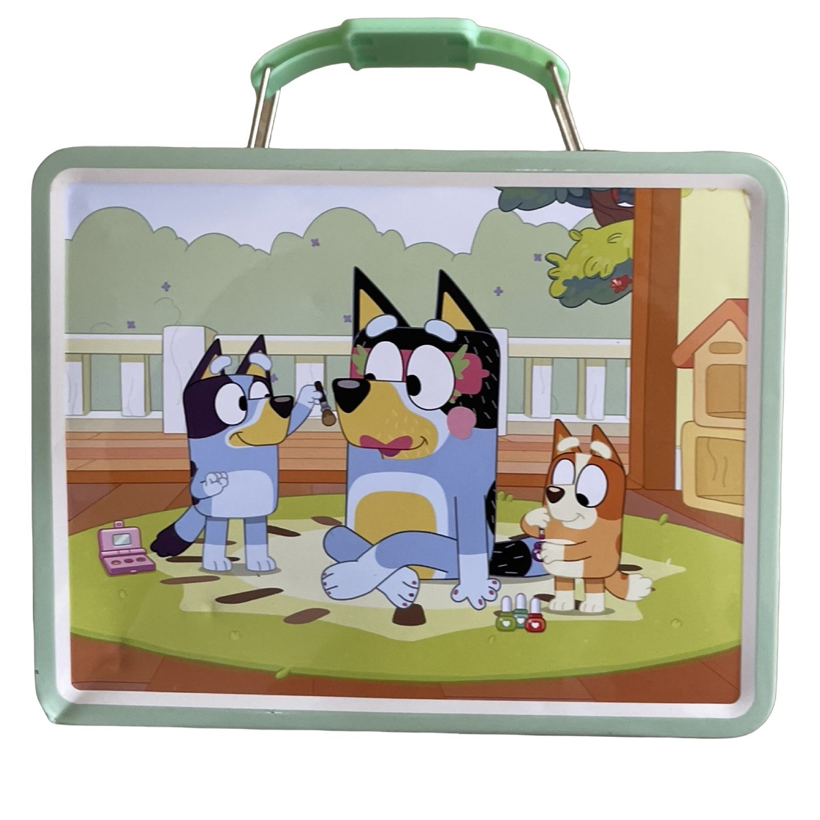 Bluey Family Metal Lunch Box Tin Box Co BBC Studios Licensed Green