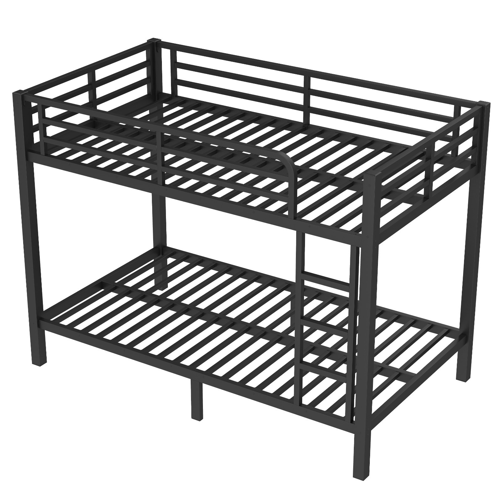 Metal Twin over Twin Bunk Bed Black Bed Frame for Teens and Adults Bedroom