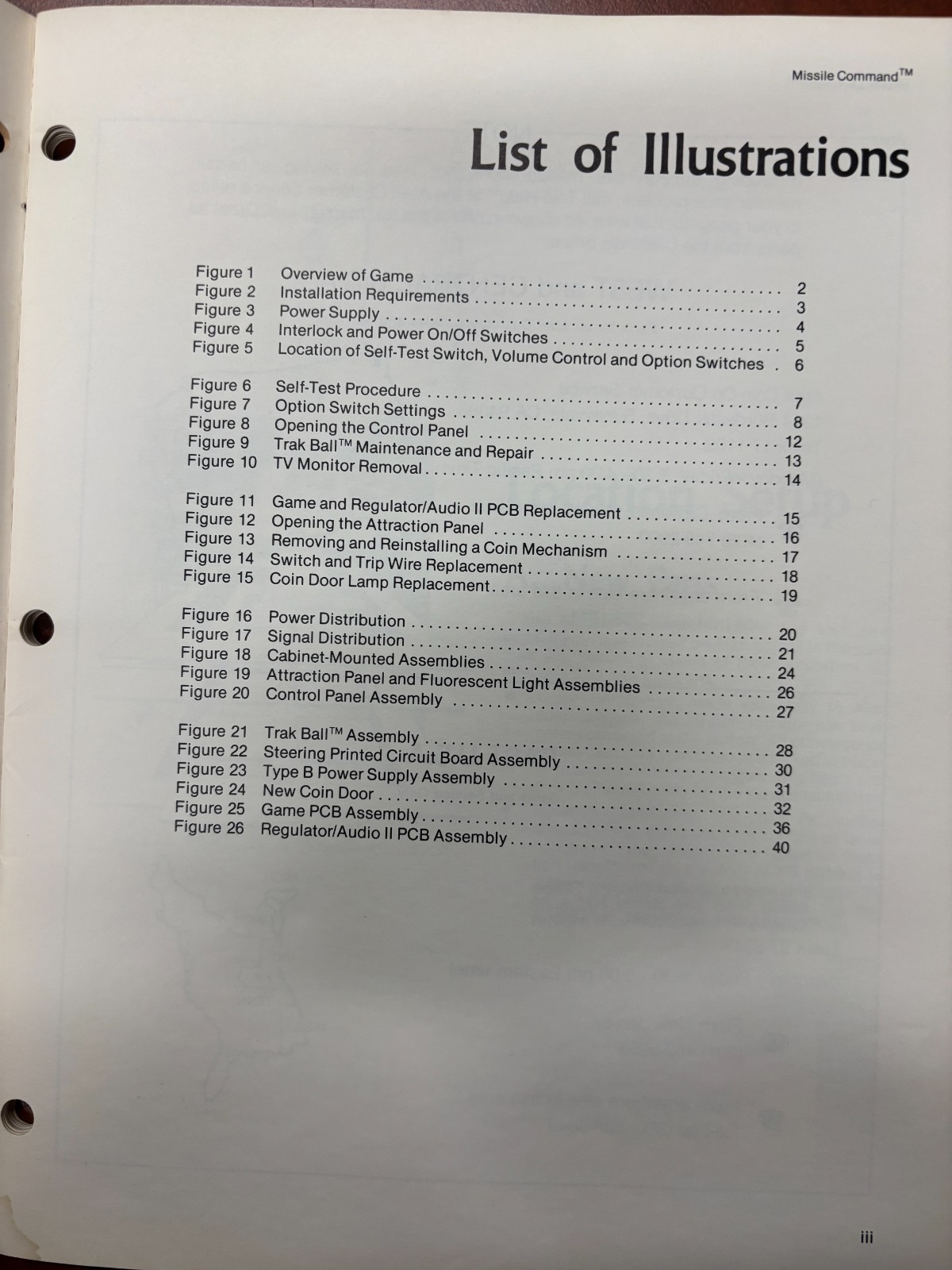 ORIGINAL-ATARI-MISSILE COMMAND-OPERATION, MAINTENANCE & SVC MANUAL-DRAWING SUPP