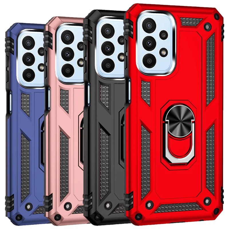 For Samsung Galaxy A23 5G Case Ring Kickstand Cover+Tempered Glass
