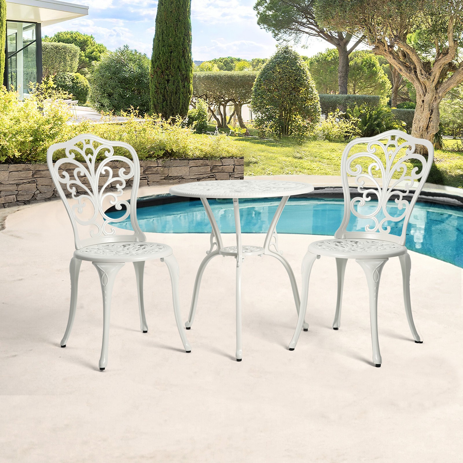 Best Choice Products 3-Piece Outdoor Rust-Resistant Cast Aluminum Patio Bistro