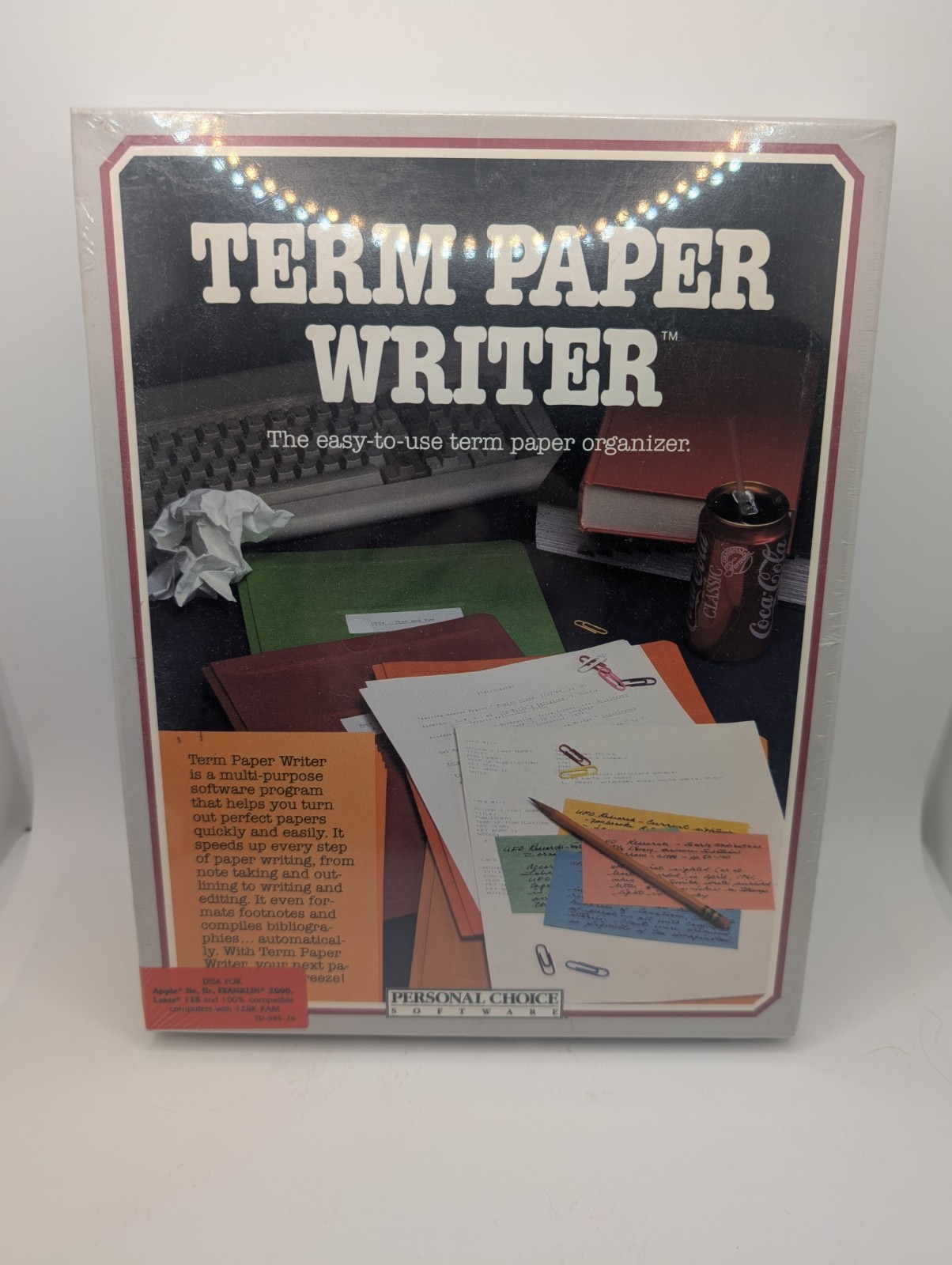 Term Paper Writer Personal Choice Software For Apple IIe, IIc NEW SEALED!