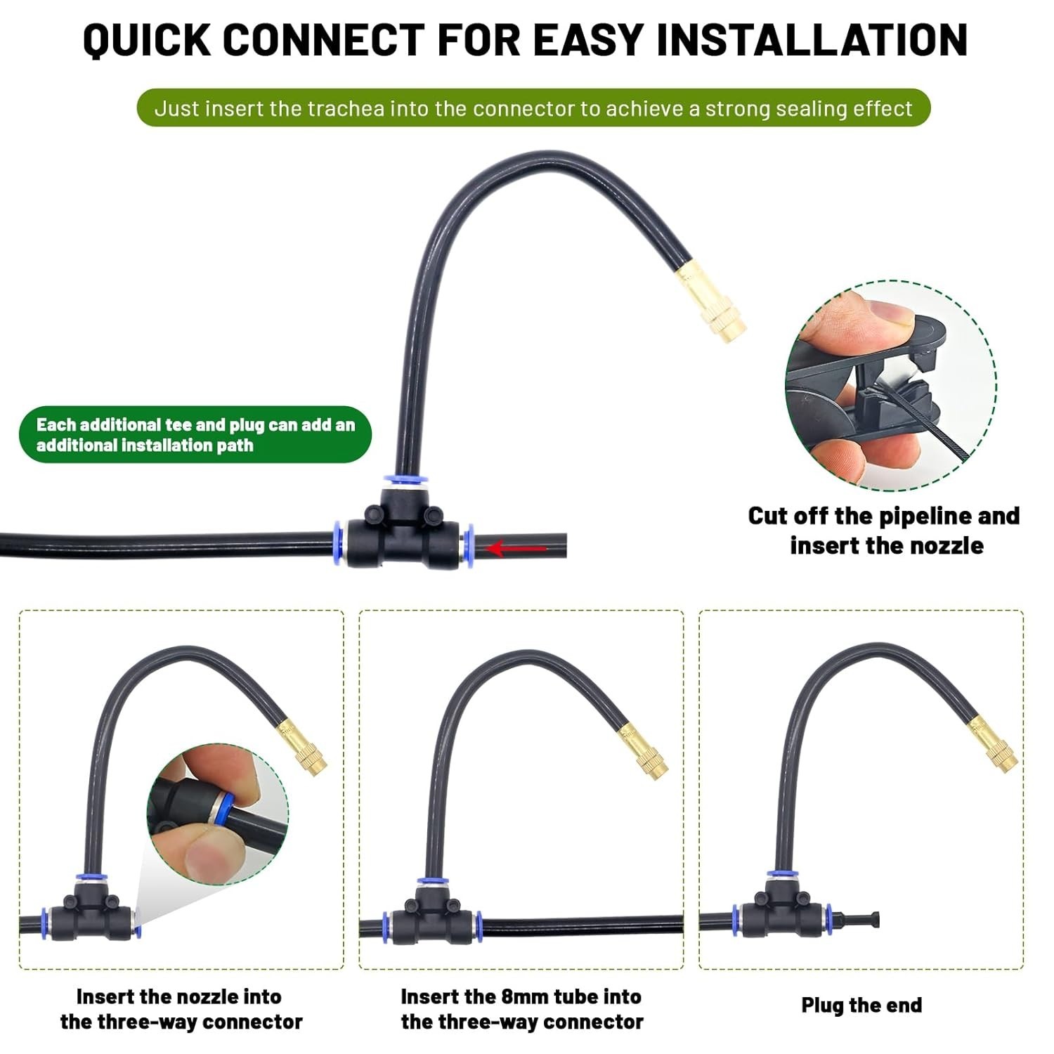 Durable 360° Garden Irrigation System - 50FT with Complete Drip Kit, 16 Nozzles