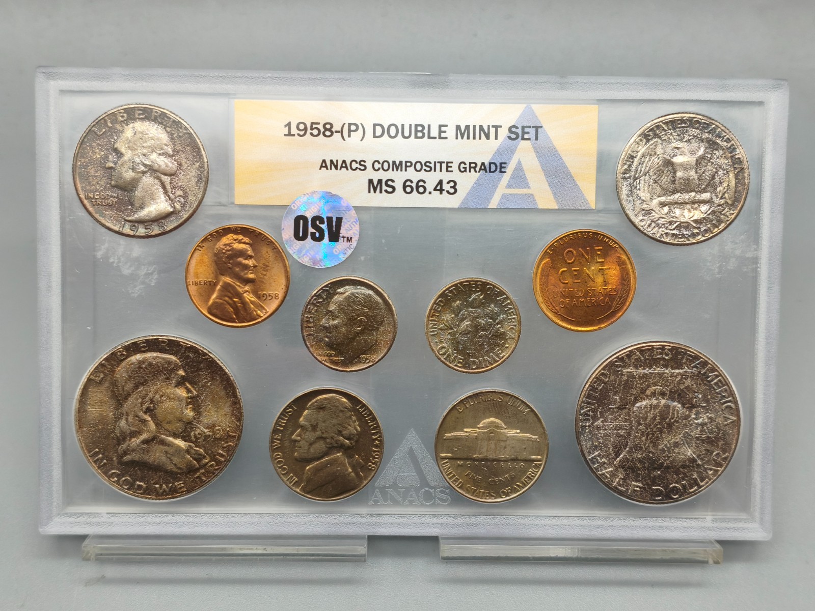 1958 Double Mint Set P and D ANACS Certified MS 66