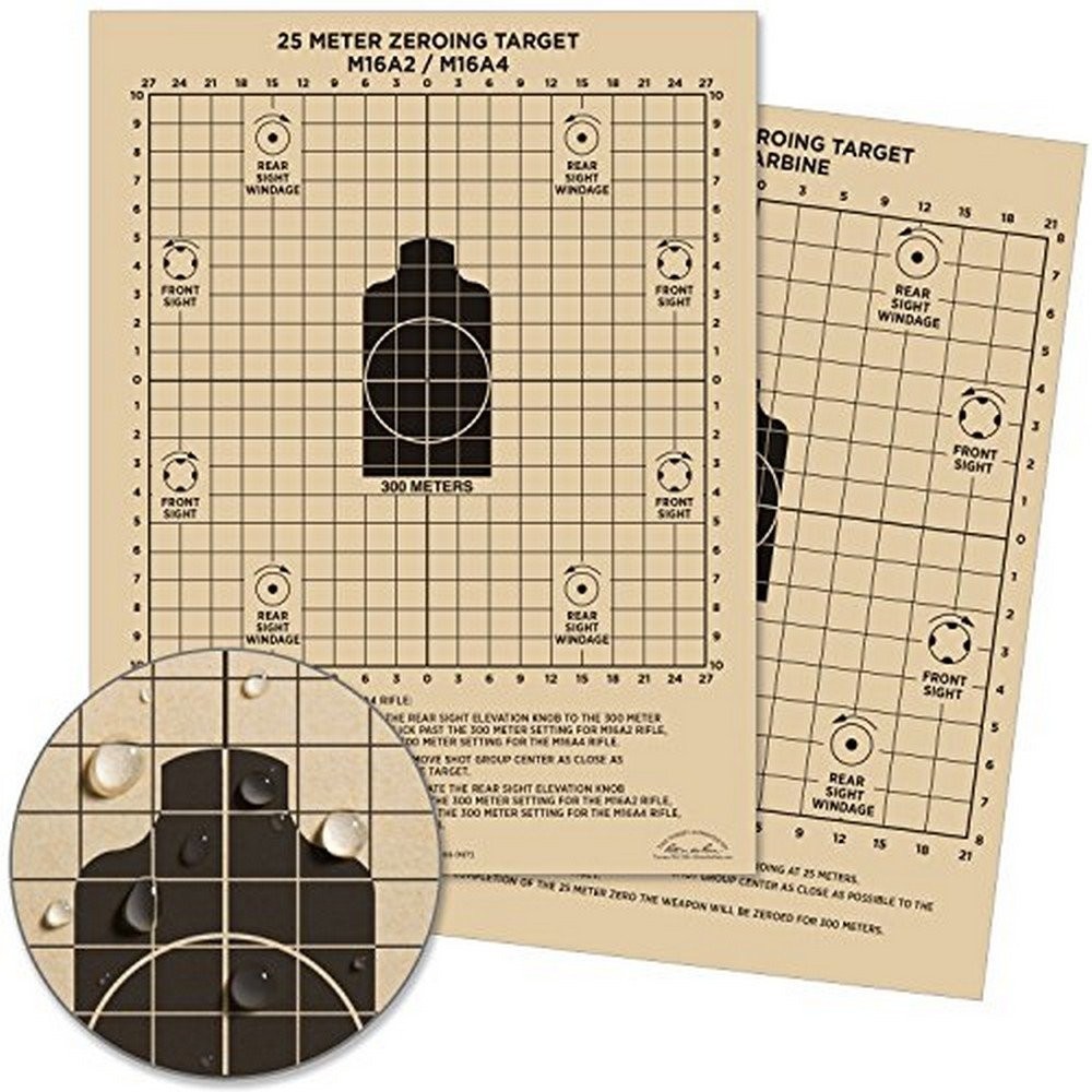 Rite in the Rain 25 Meter Zeroing Target Sheet 8.5" x 11" Color Tan - 9125