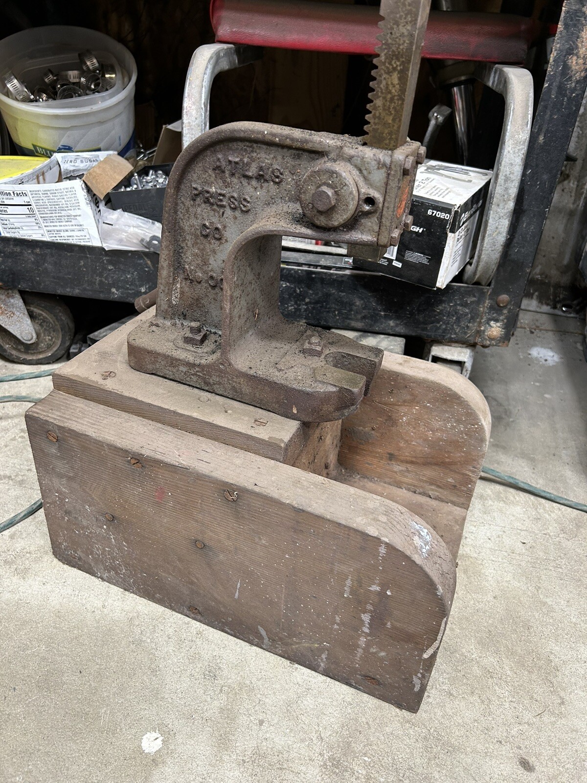 Vintage Atlas No 00 Mini Arbor Press Gunsmith Machine Shop Kalamazoo MI USA Tool
