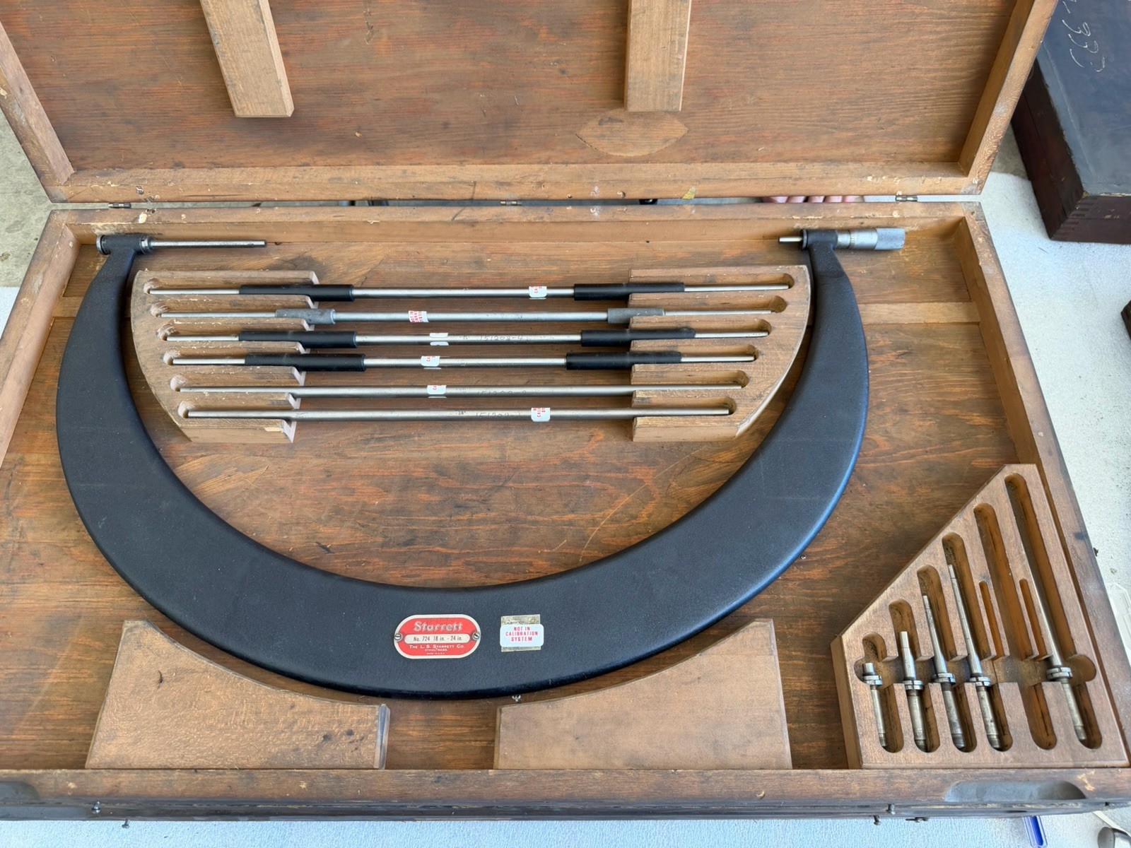 Starrett Model 724 - 18-24" Outside Micrometer Anvil Set - COMPLETE SET