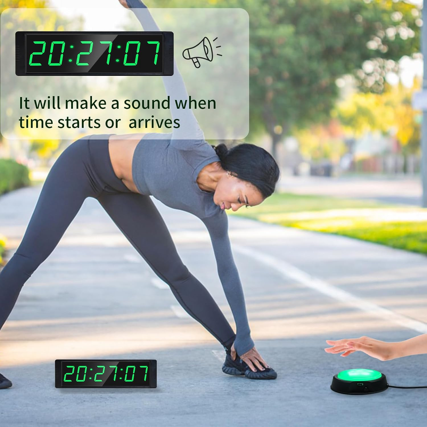 Gym Clock for Home Gym with Start/Stop Button, Interval Timer for Workout, Stopw