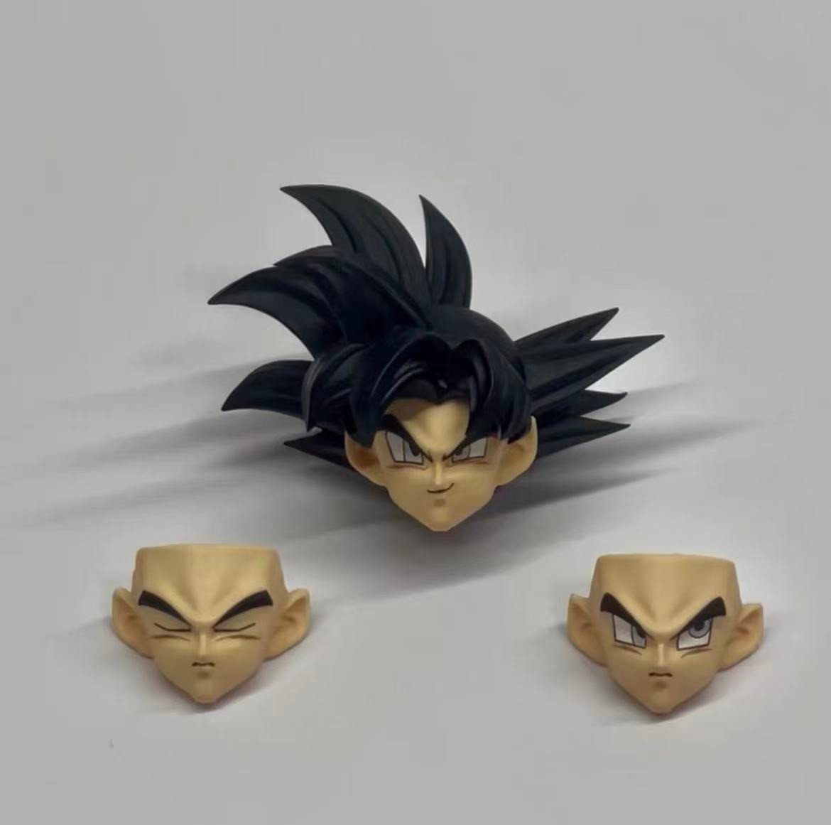 NEW custom DRAGON BALL Z  Goku 1/12 shf black hair Head Sculpture 3 face kit