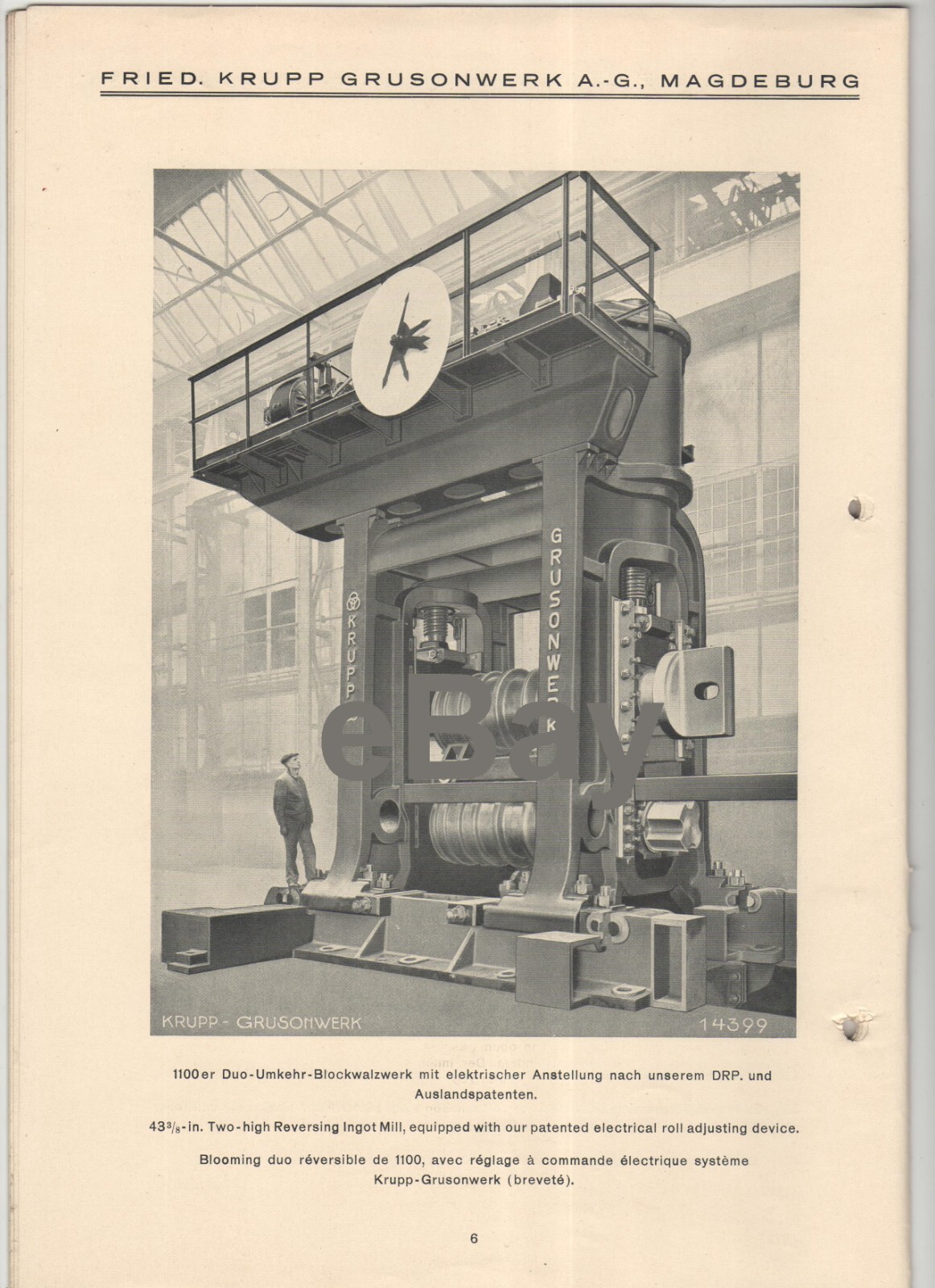 Friedrich KRUPP AG  Heavy Rolling Mills   24 pages 1930