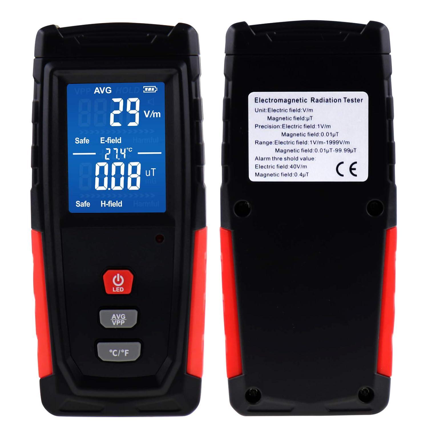 EMF Meter Digital Electromagnetic Field Radiation Detector With Sound Light EMF