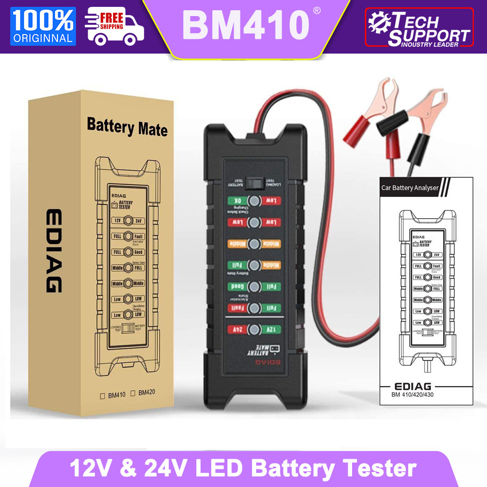 BM410 12/24V Automotive Car Battery Load Tester Alternator Battery Analyzer Tool