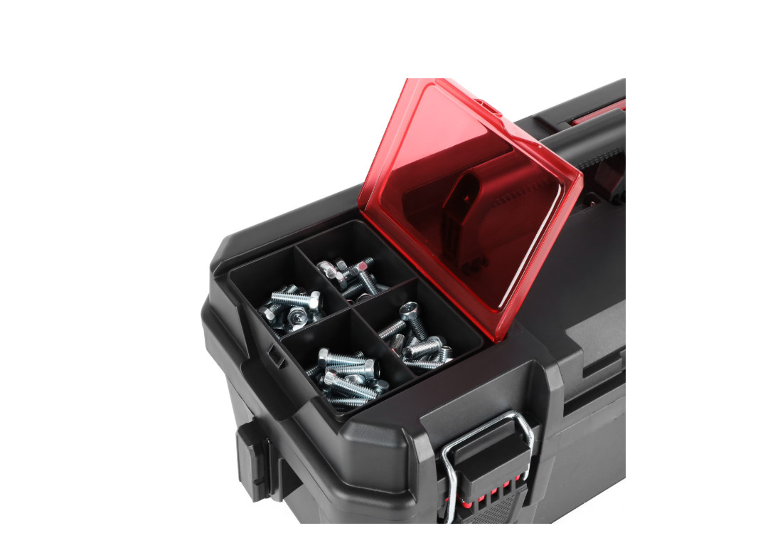 Hyper Tough 16-Inch Toolbox – Heavy-Duty Resin Storage with Padlock Security