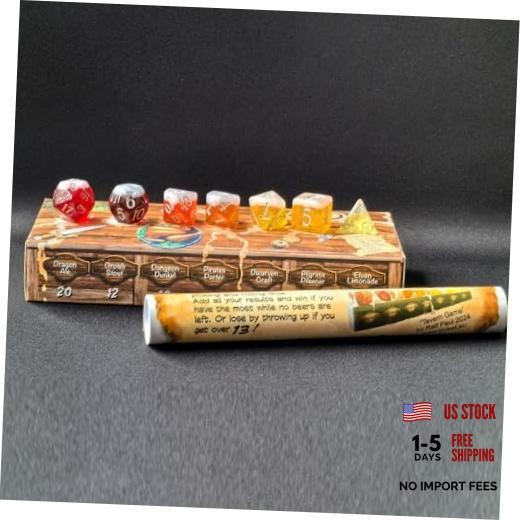 The Tavern Drinking Game, Novelty Polyhedral Beer Dice Set for Drinking Game