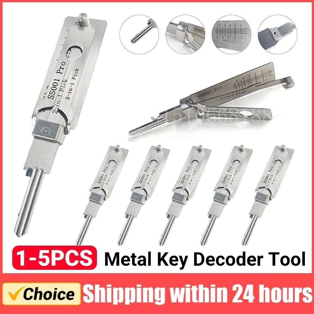 SS001 PRO 2-in-1 Stainless Steel master Key Decoder Portable Lock Tool Kit 1 Pc