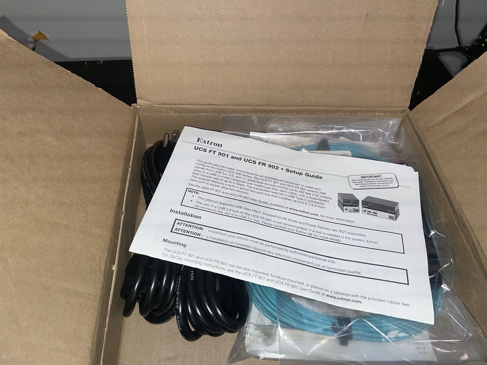 NEW Extron Fiber Optic USB 5Gbps Extender Kit 42-298-01 model UCS FTR 900 Kit