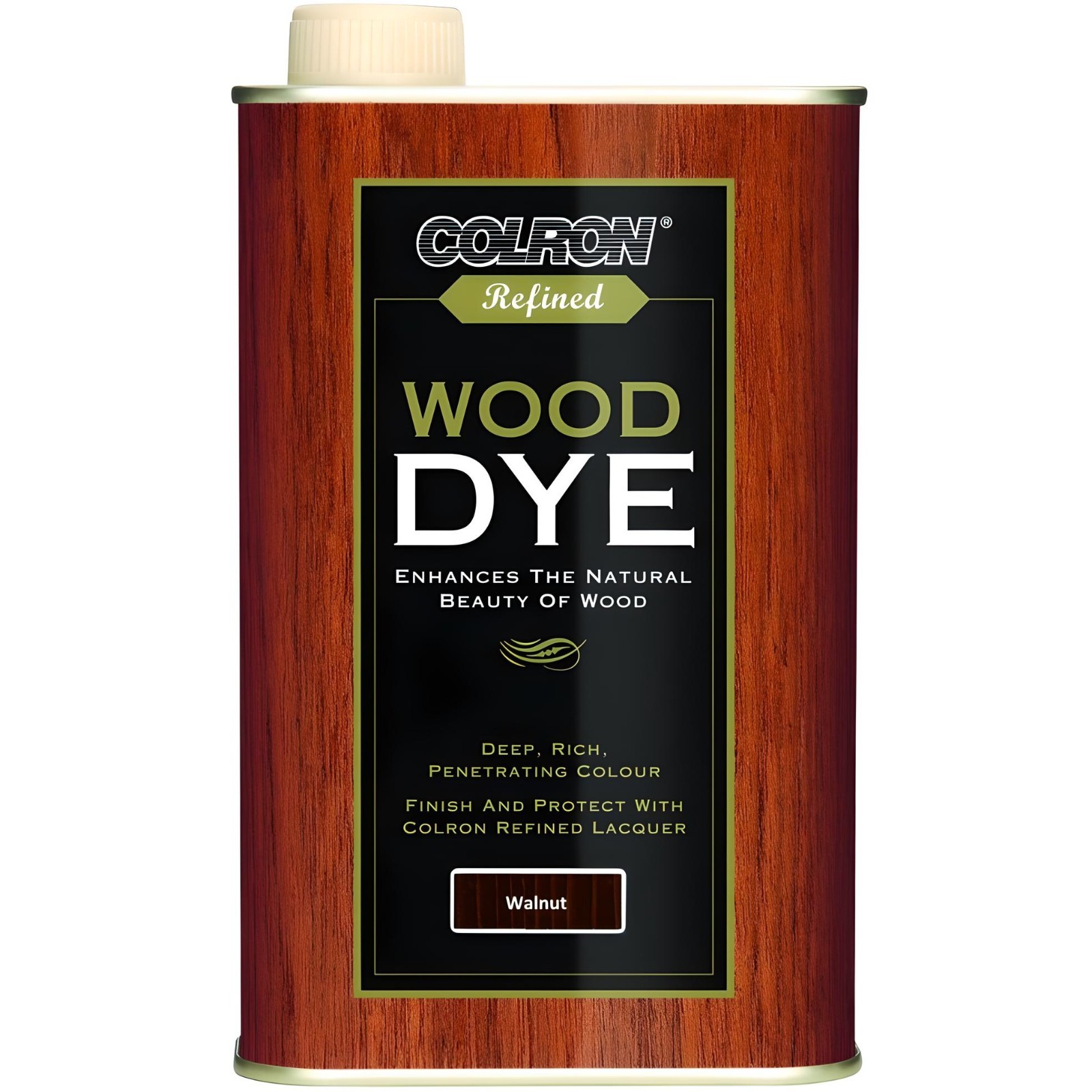 Colron Refined Wood Dye 250ml Walnut for Interior Wood Furniture Stain