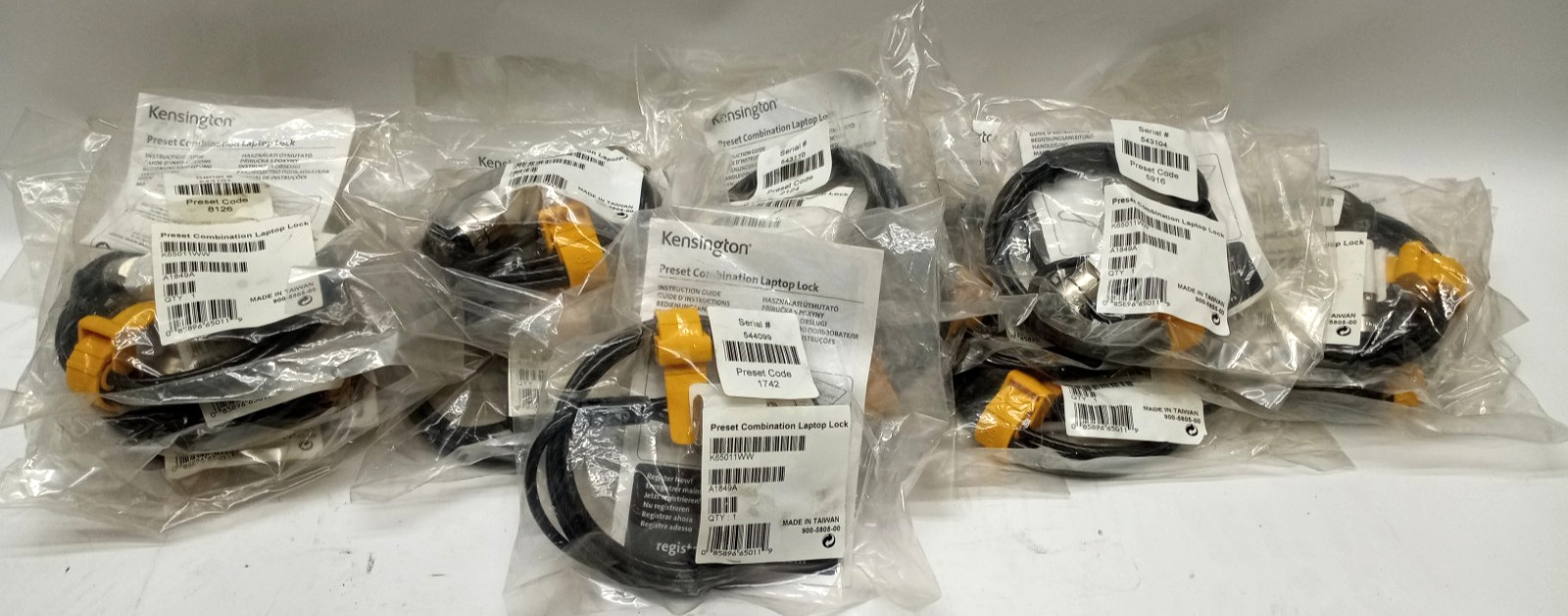 NEW SEALED Lot of 15 Kensington Preset Combination Laptop Lock N2154 C0