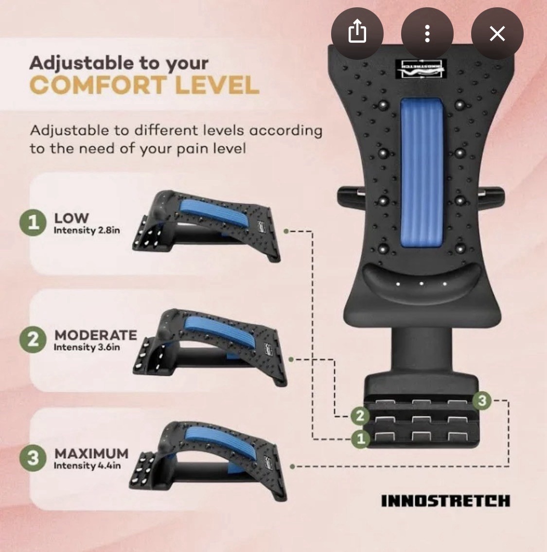 INNOSTRETCH Neck Stretcher Orthopedic Adjustable Acupoint Massage Device