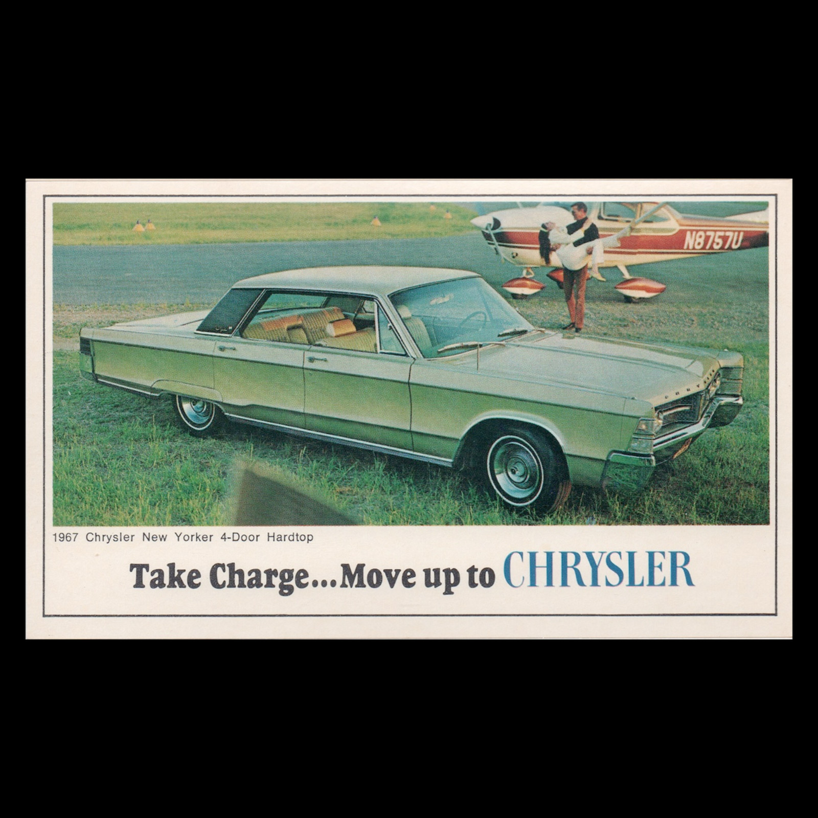 1967 Chrysler New Yorker 4-Door Hardtop: Dealer Promo POSTCARD Unused VG+/Ex