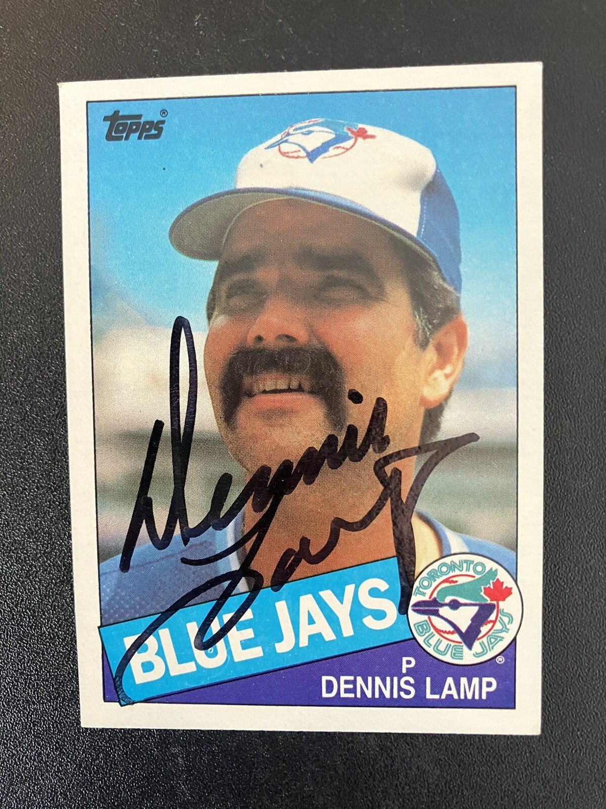 1985 Topps Dennis Lamp Autographed Card, Toronto Blue Jays, Collection Break