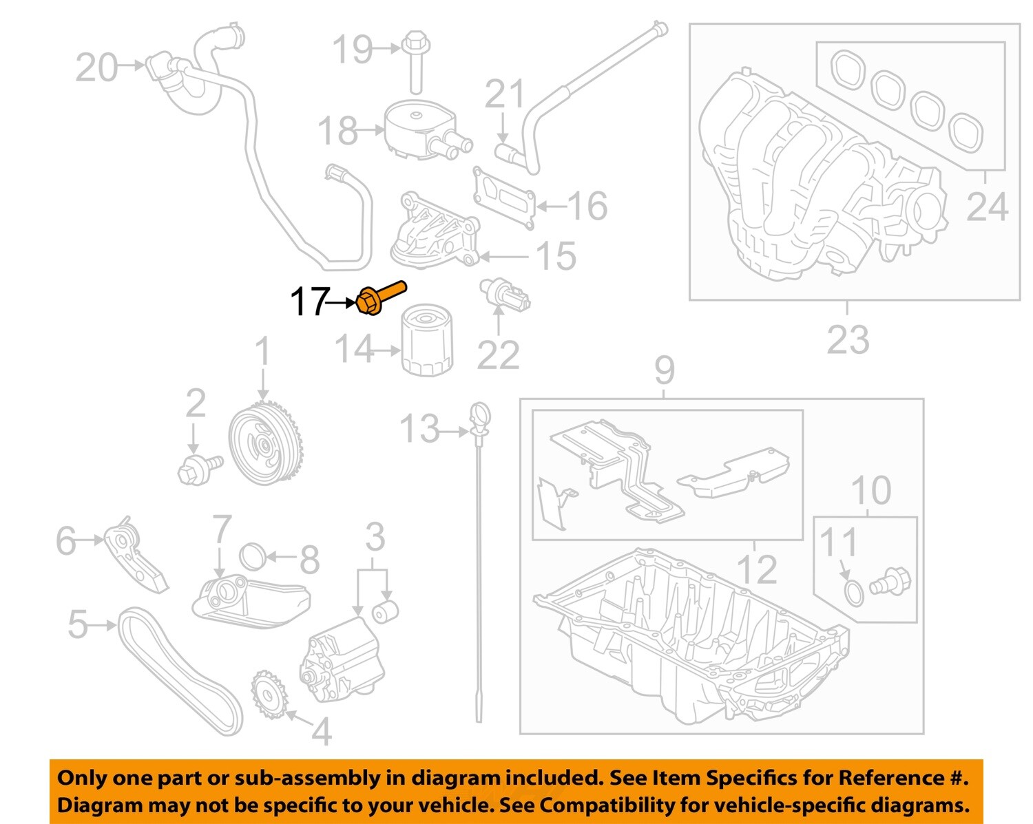 FORD OEM 08-23 Bronco Sport Engine Parts-Adapter Bolt W500225S439