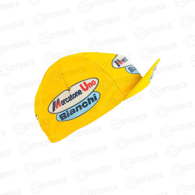 ZEITBIKE - Team Mercatone Cycling Cap Yellow Retro Design UV Protection, Italy
