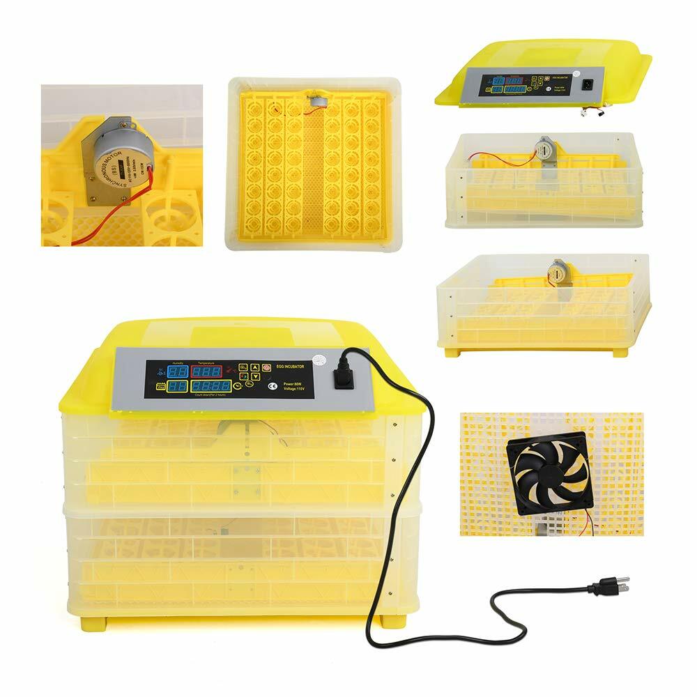 Bird Egg Incubator Poultry Hatcher Breeder Automatic Egg Turning 96 eggs