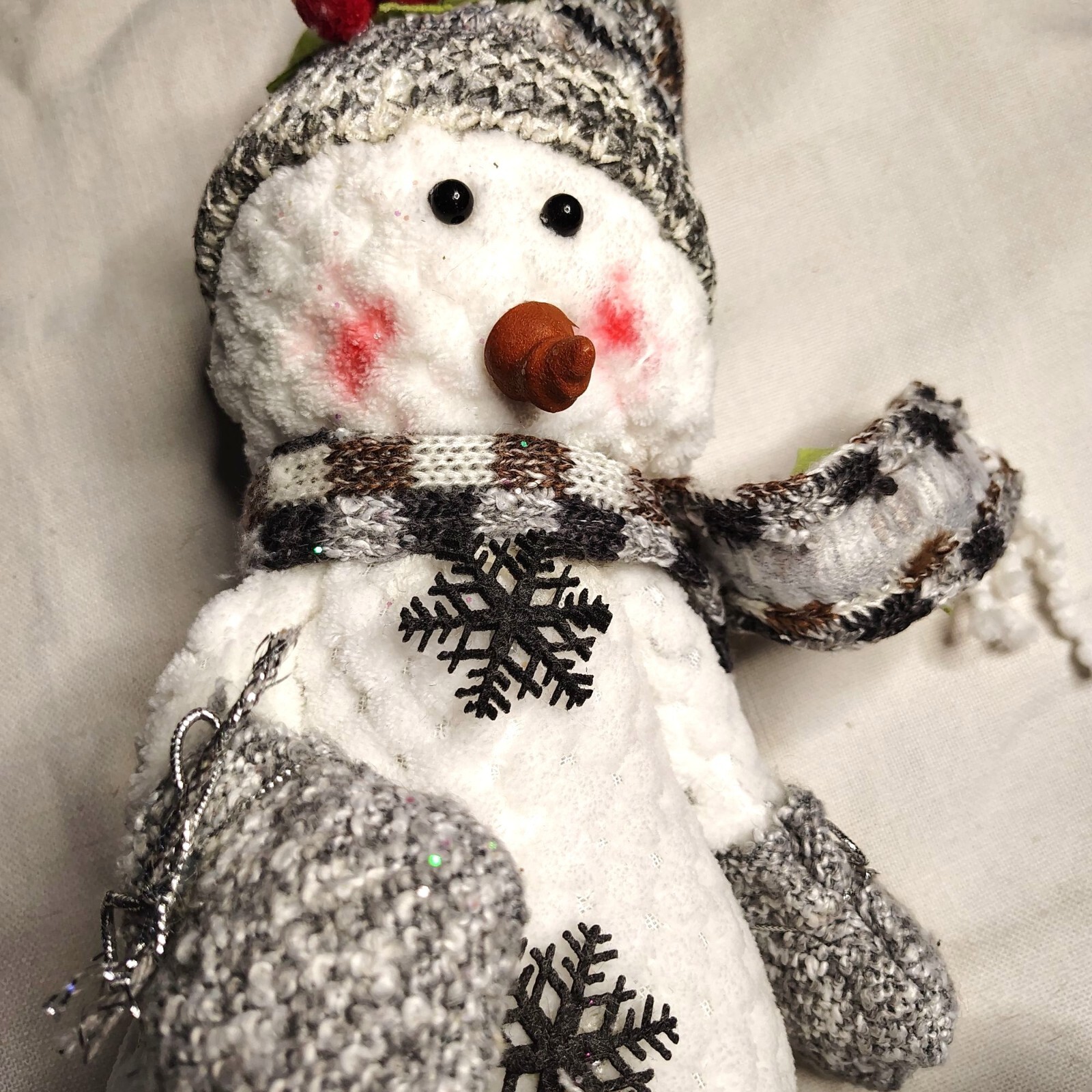 McMittens Snowman Plush Sitting Bean Bottom Farmhouse Christmas Decor Winter