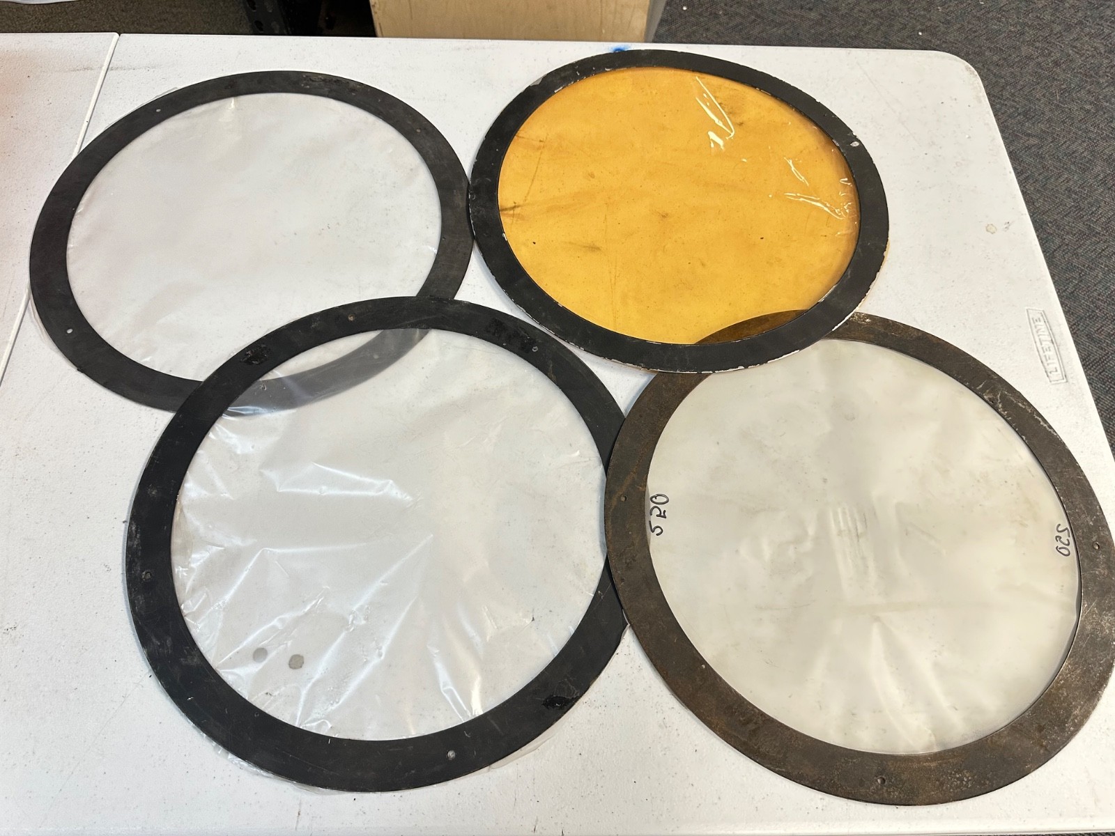 Gel frames for film or stage lights, a variety of sizes