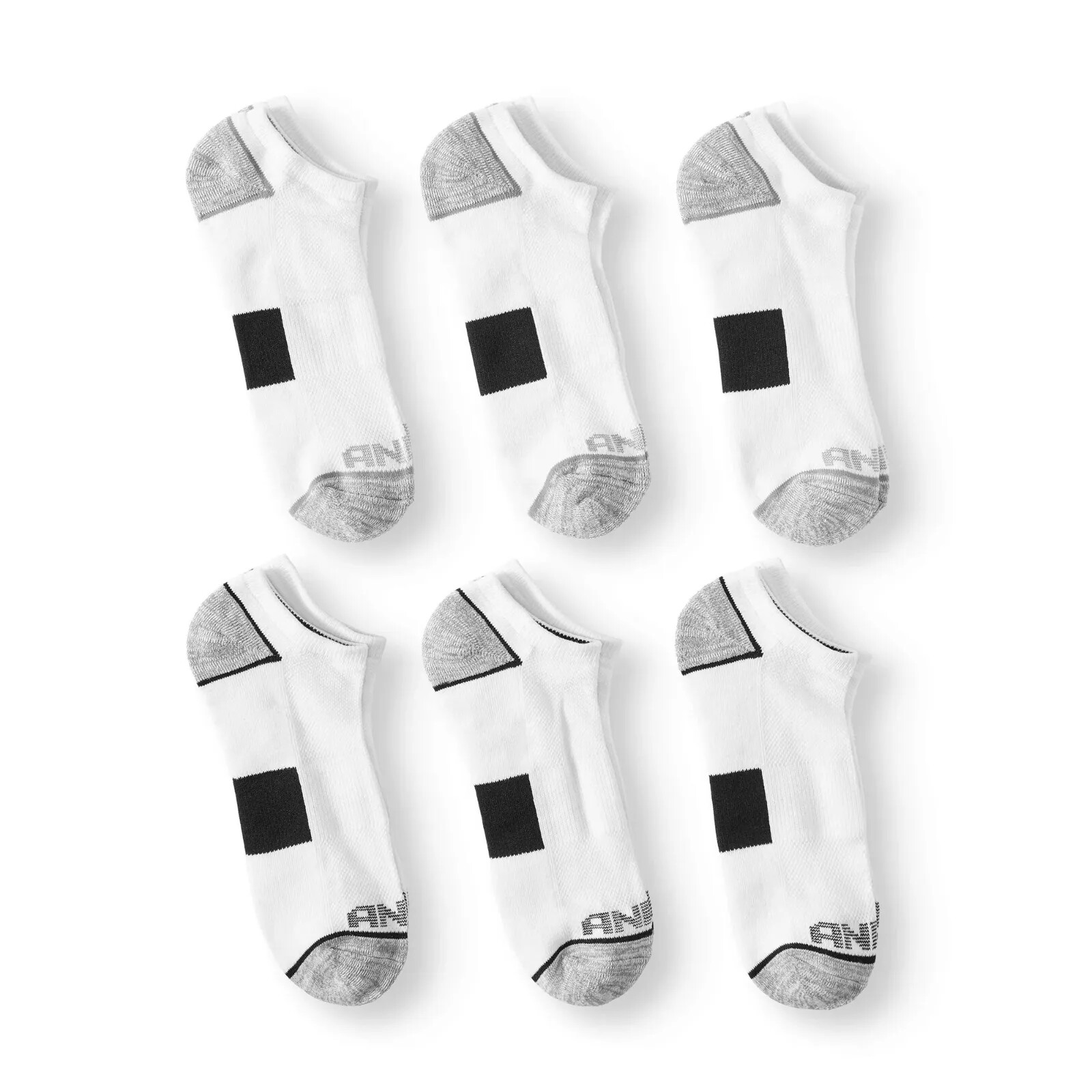 AND1® Men's Pro Platinum No Show Socks 6-Pack " FRESH~HIGH PERFORMANCE "