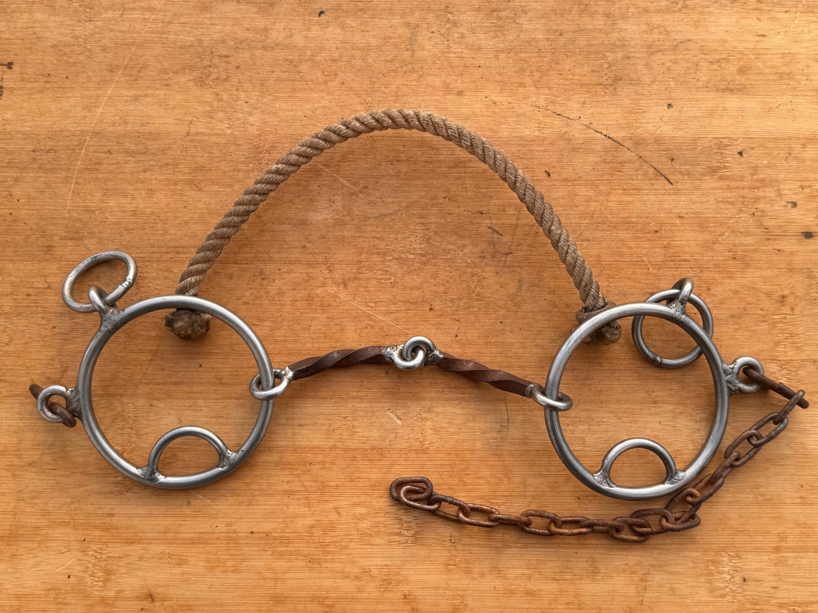 Square Twisted Mouth Ring Combination Bit ~ Barrel Racing ~ 5"