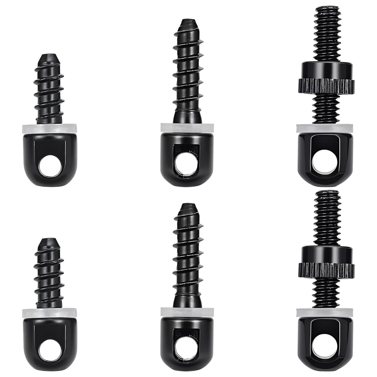 Sling Swivel Studs Set, 6 Pieces Wood Bolt Sling Screw Mounts, Rifle or Shotgun
