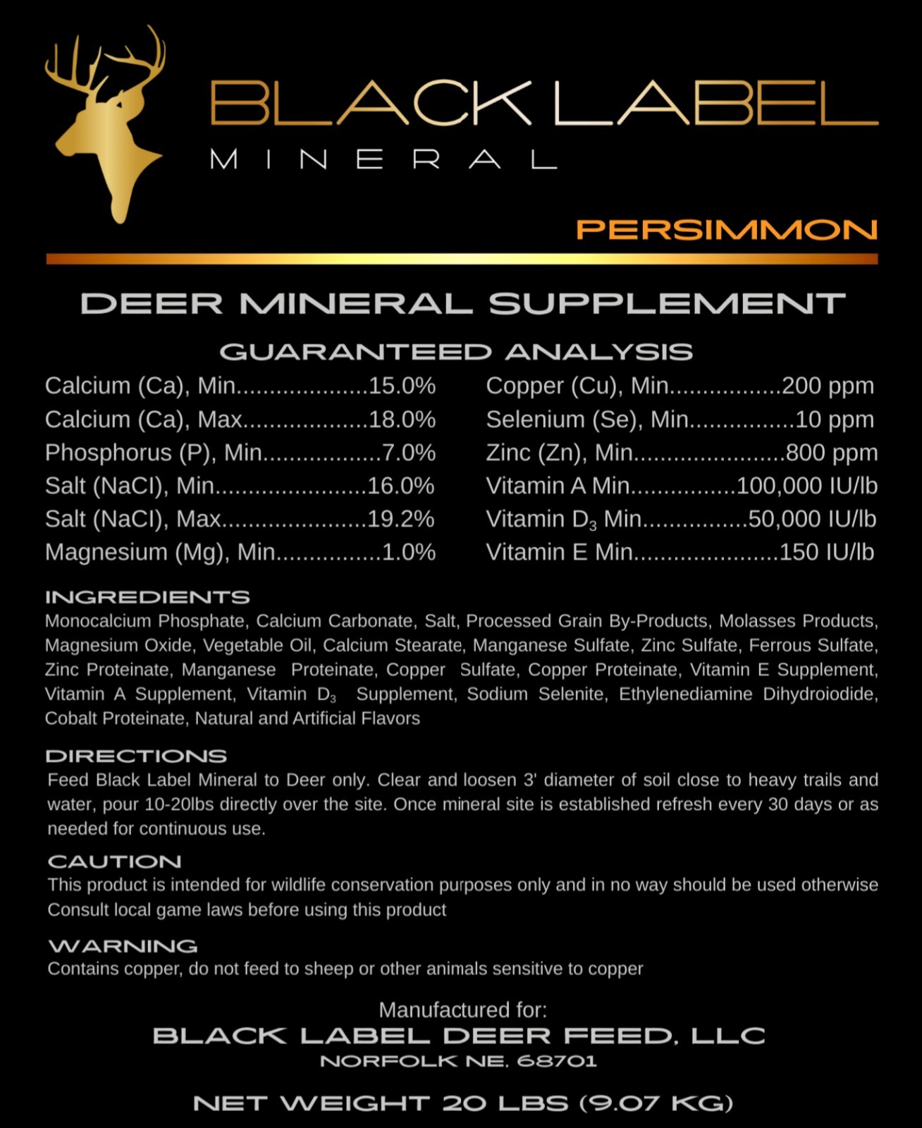 Black Label Deer Mineral