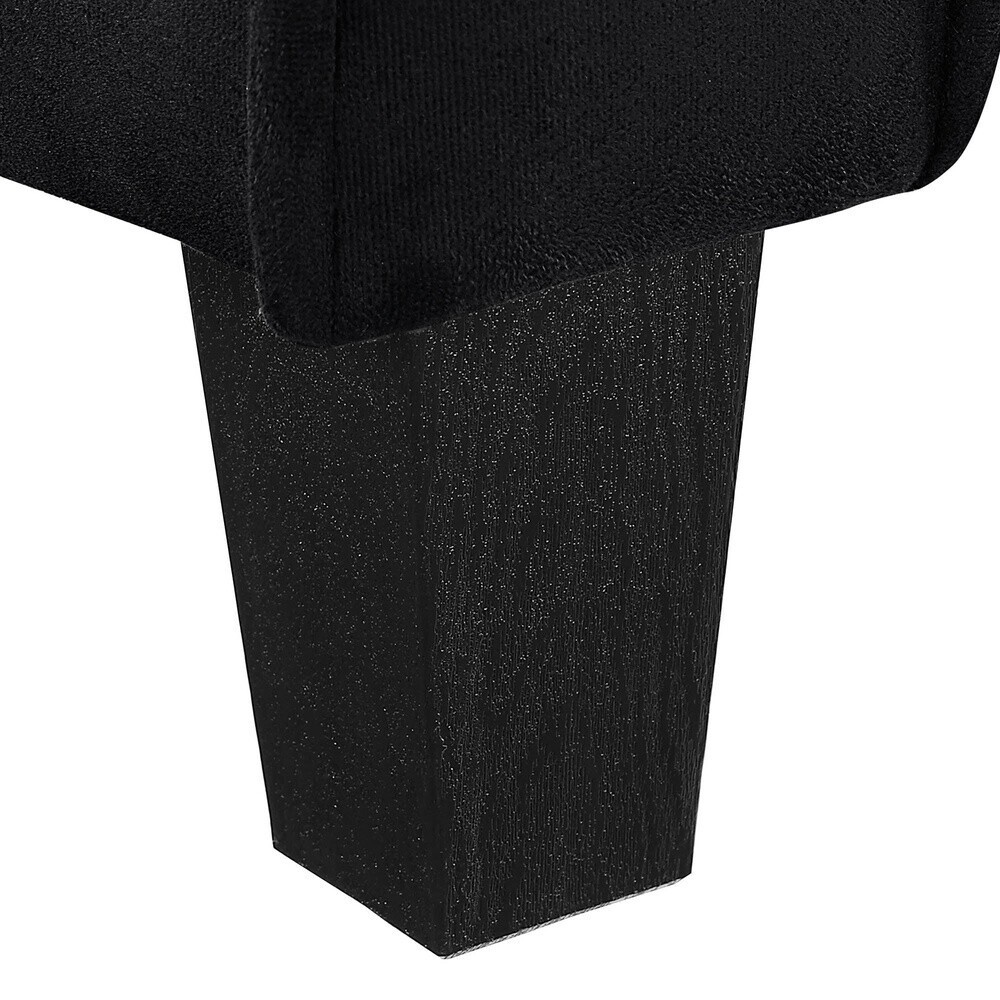 Modern Tufted Back Club Chair Foam Cushioned Eucalyptus Frame Black Fabric New