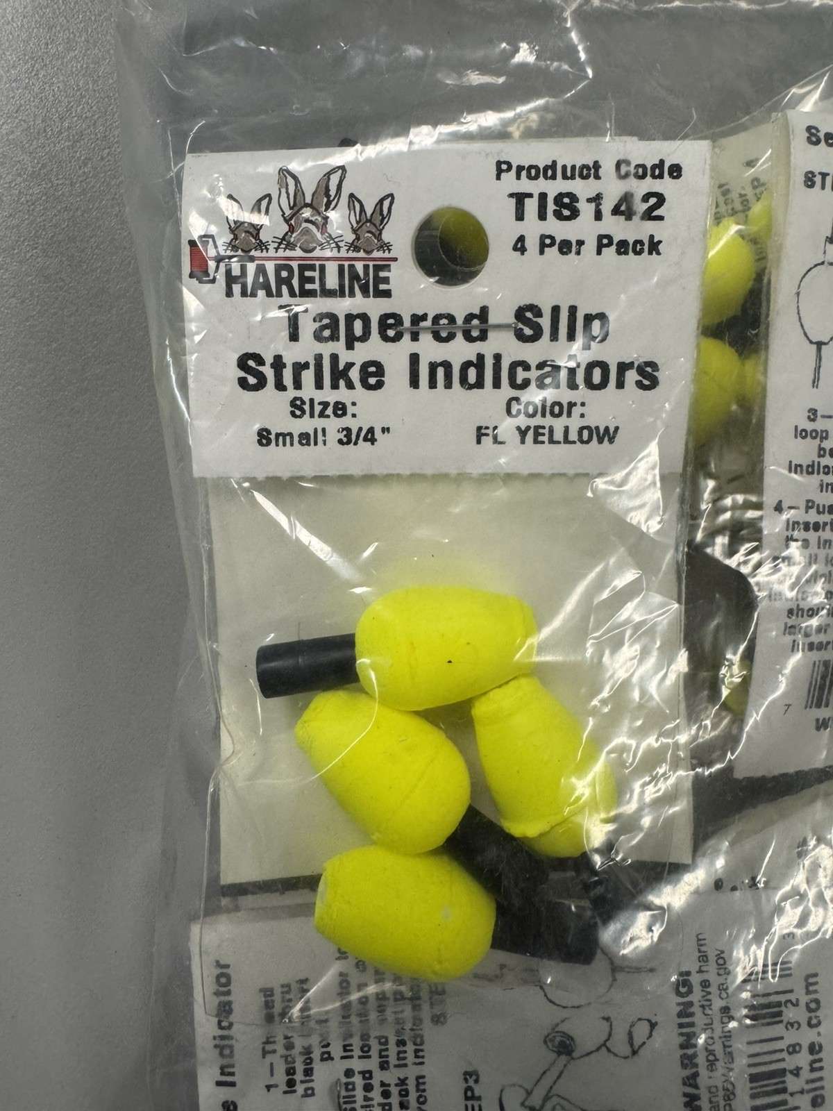 Hareline Tapered Slip Strike Indicators Size MedIum 7/8" FL YELLOW